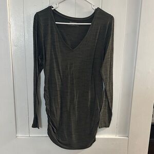 Motherhood Olive Long Sleeve V-Neck Top